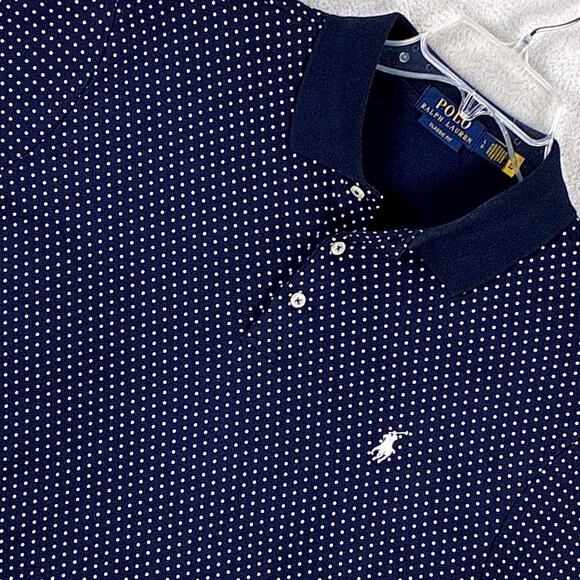 Polo by Ralph Lauren Other - Polo Ralph Lauren Polo Shirt Mens L Navy White Polka Dot Preppy Classic Golf